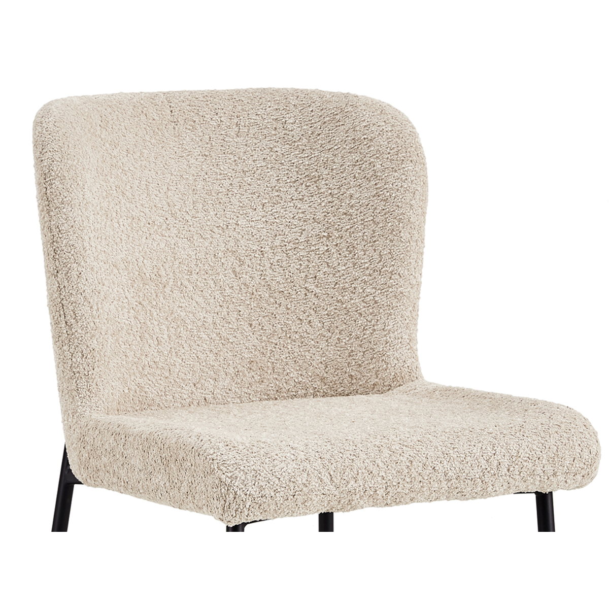 Interiax Chaise de salle à manger Flo Bouclé Beige
