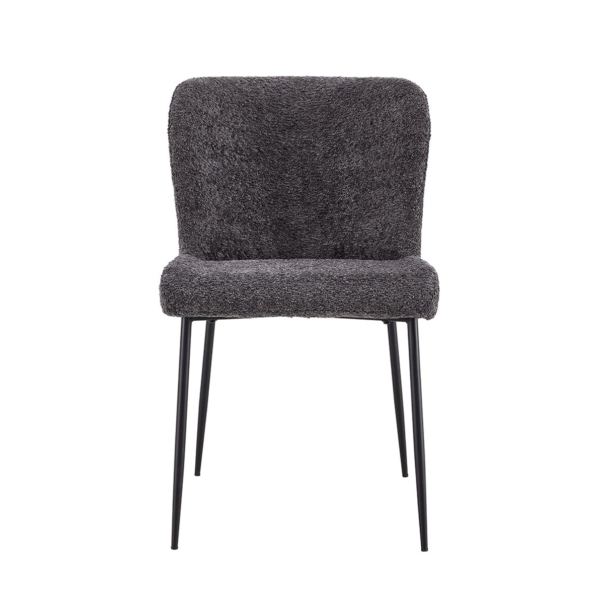 Interiax Chaise de salle à manger Flo Bouclé Gris foncé