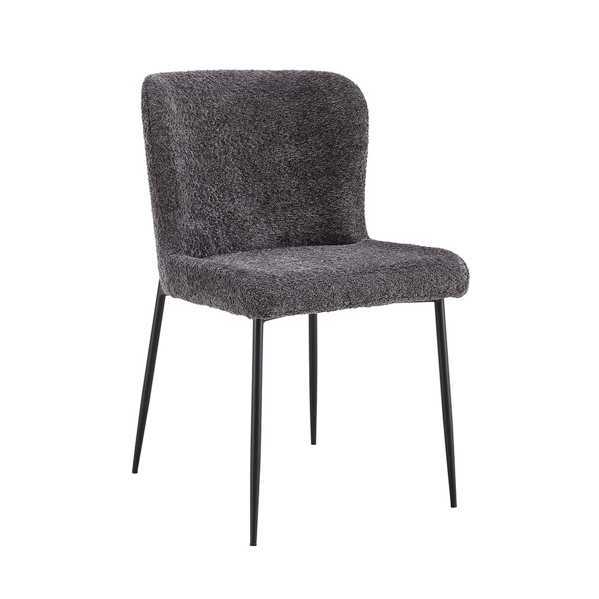 Interiax Chaise de salle à manger Flo Bouclé Gris foncé