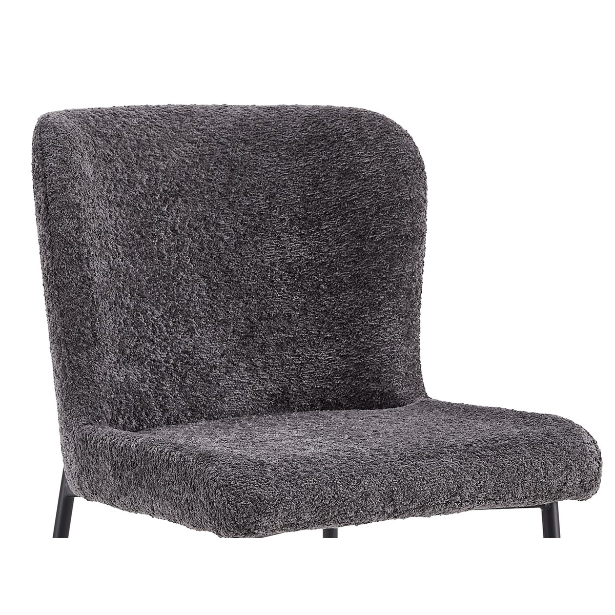 Interiax Chaise de salle à manger Flo Bouclé Gris foncé