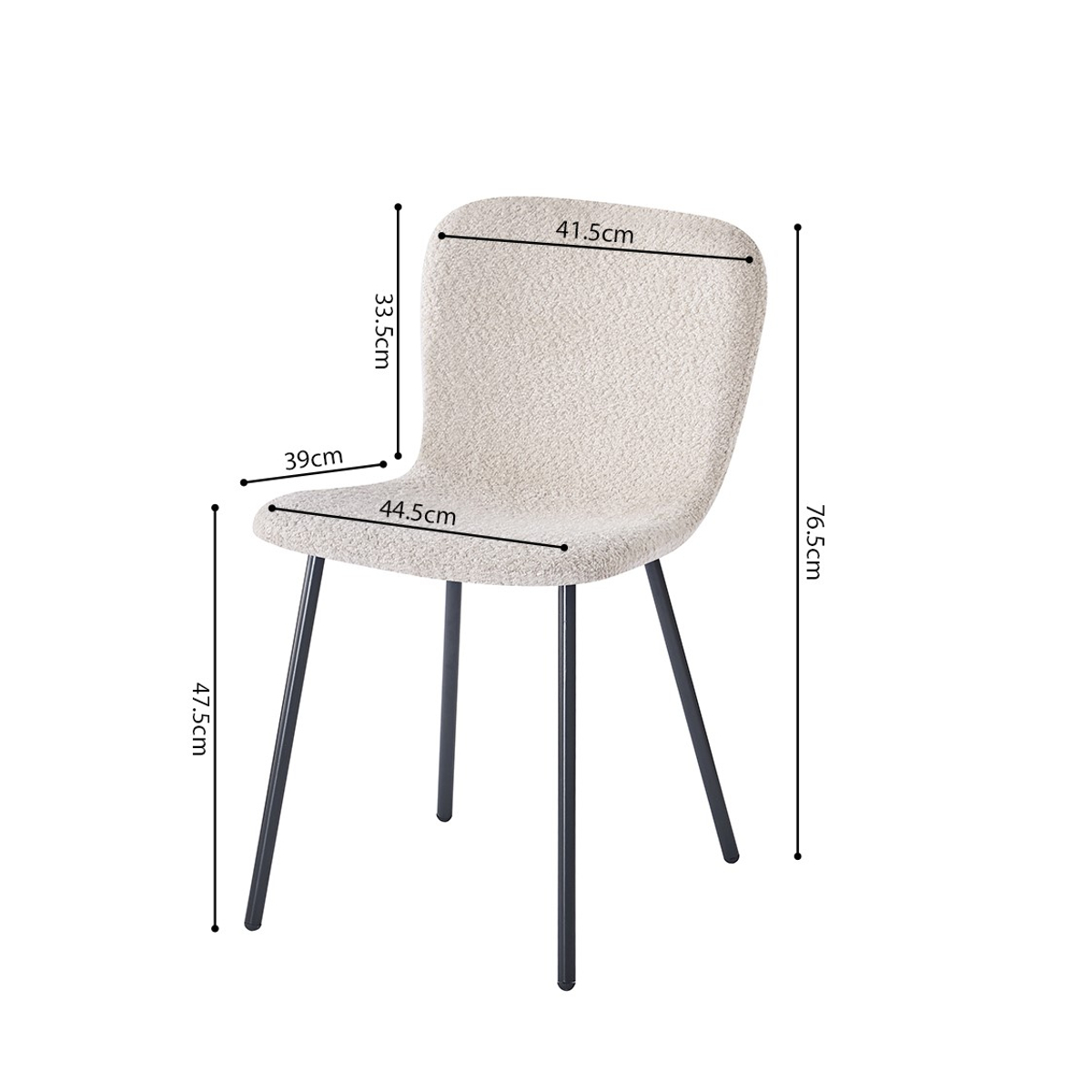 Interiax Eetkamerstoel Jade BouclÃ© Zand