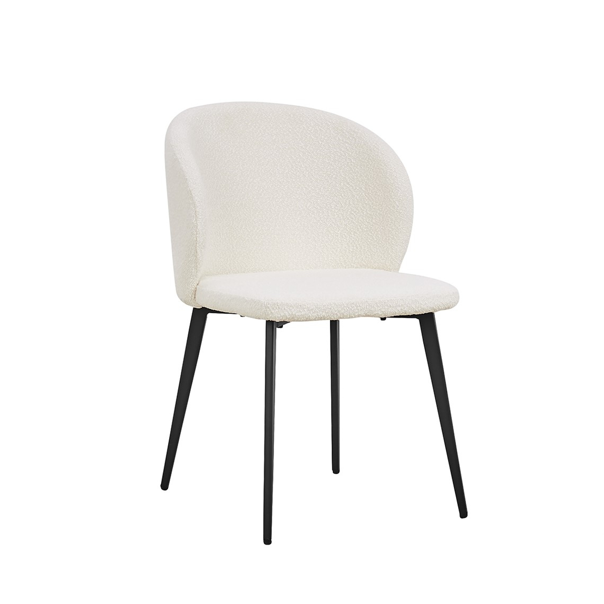 Interiax Chaise de salle à manger Livia Bouclée Blanc