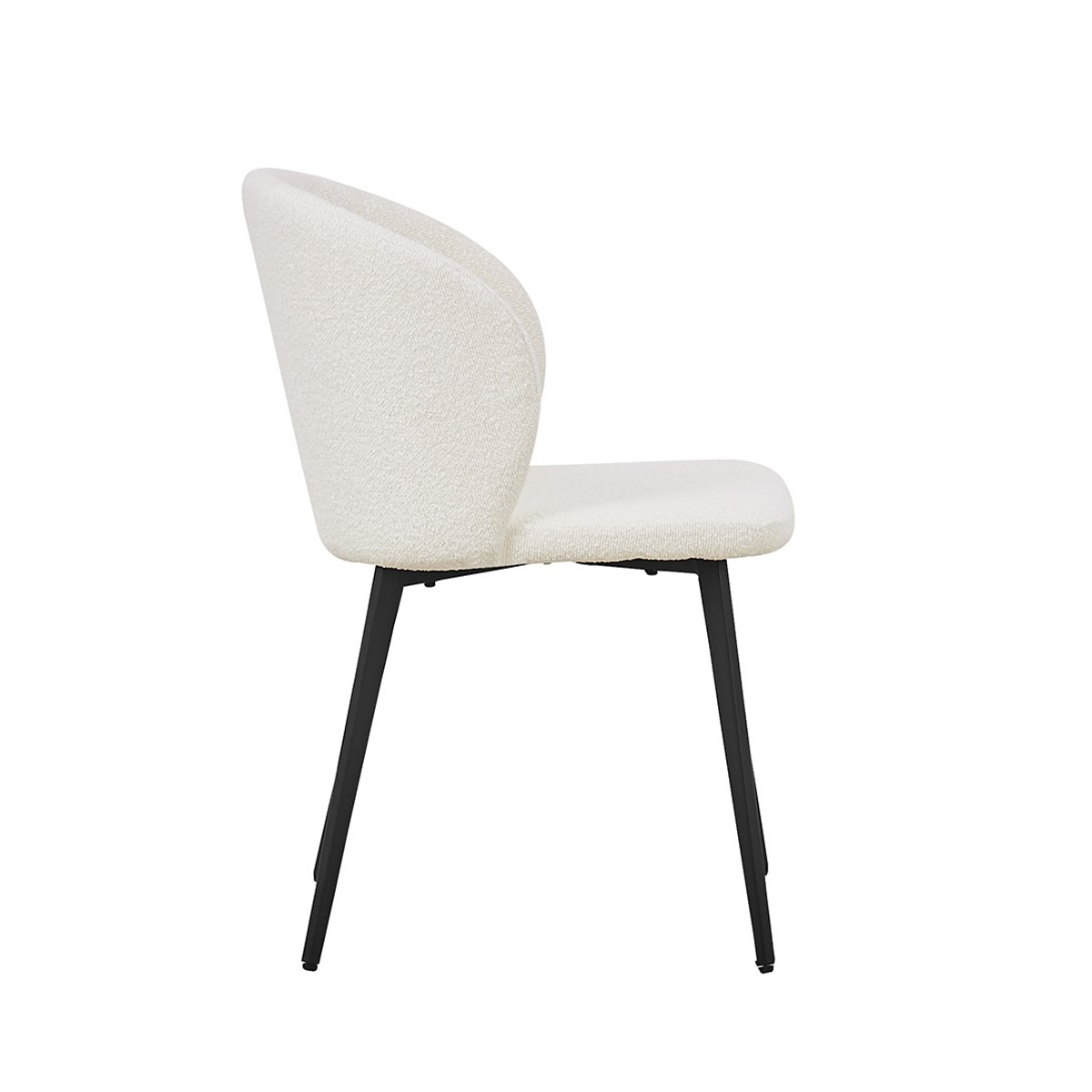 Interiax Chaise de salle à manger Livia Bouclée Blanc