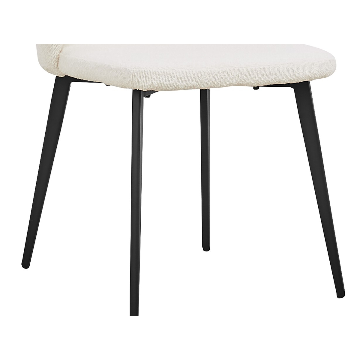 Interiax Chaise de salle à manger Livia Bouclée Blanc