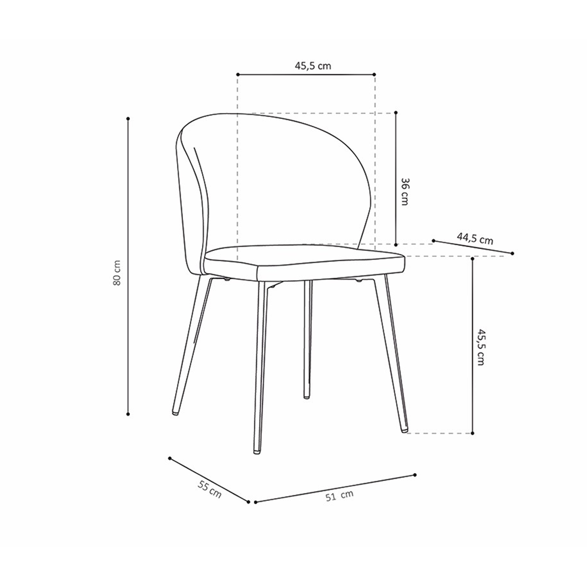 Interiax Eetkamerstoel Livia Stof Beige
