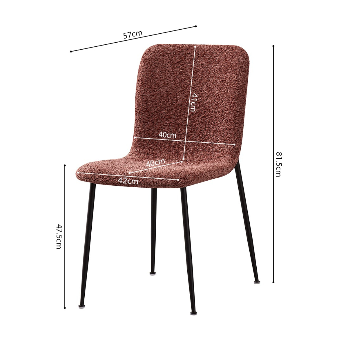 Interiax Eetkamerstoel Mona BouclÃ© Roze