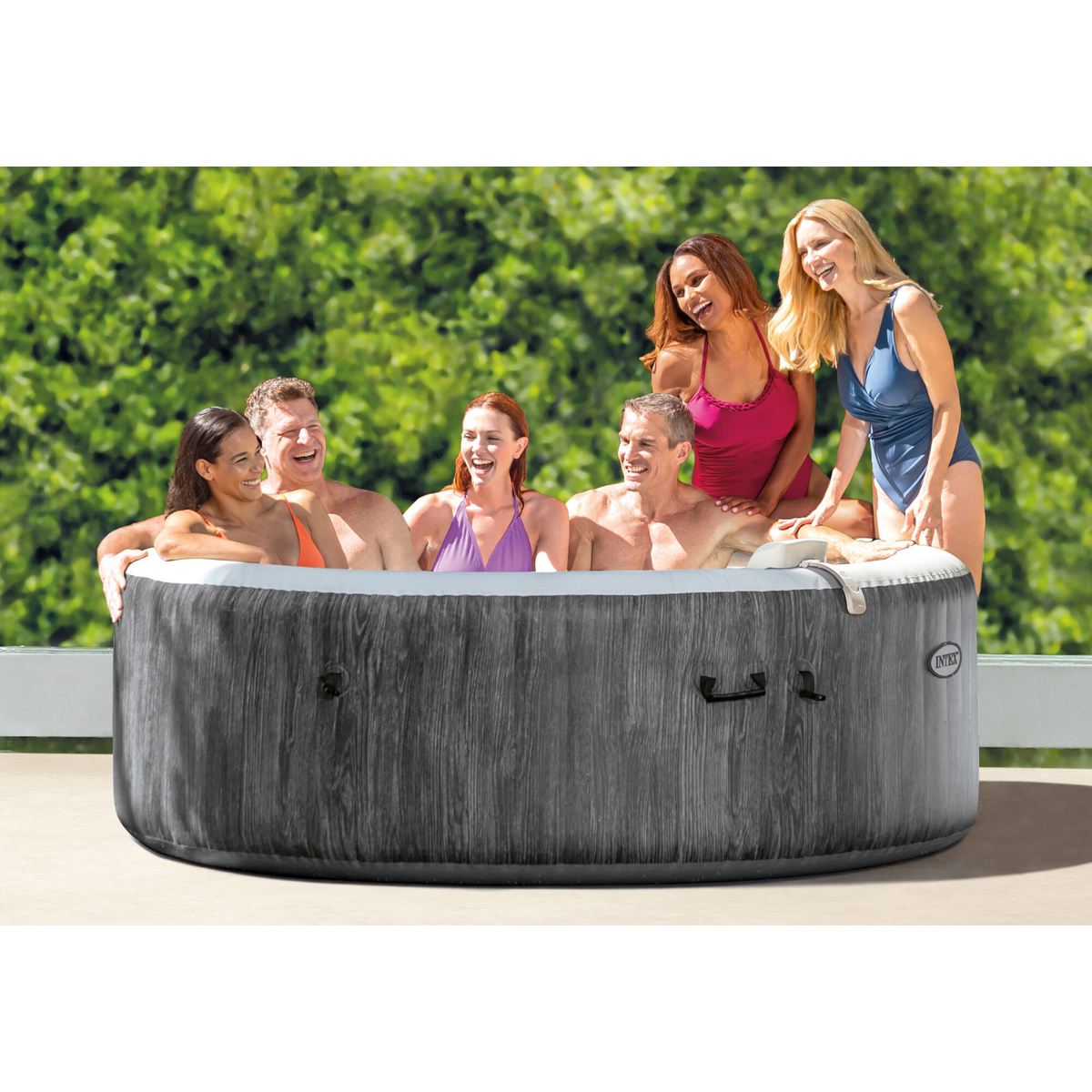 Intex PureSpa Greywood Deluxe Bubble Therapy + HWS 6 persoons