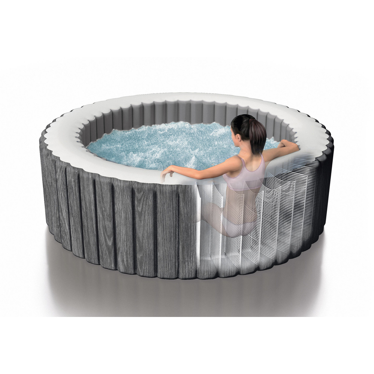 Intex PureSpa Greywood Deluxe Bubble Therapy + HWS 6 persoons