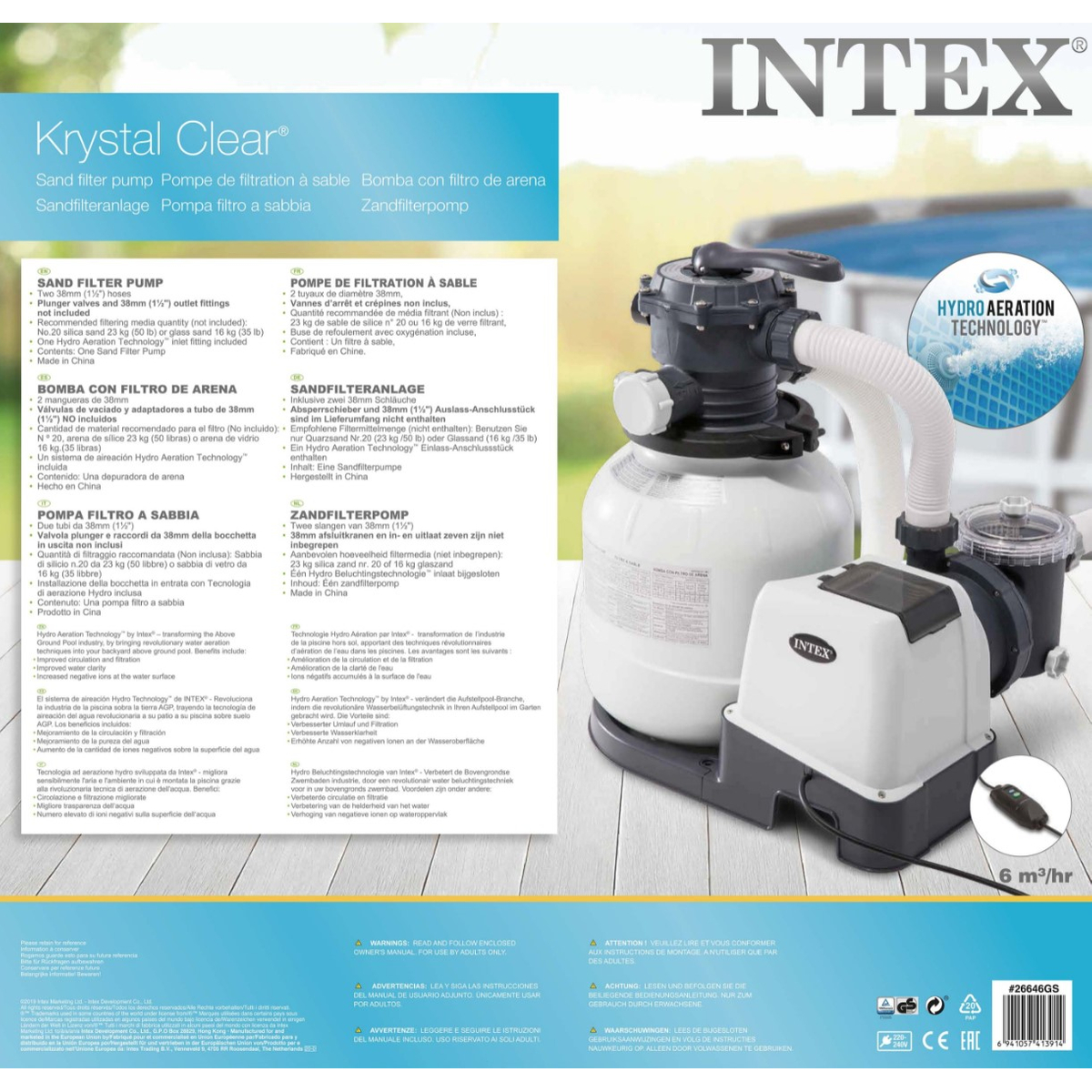 Intex 26646 Krystal Clear Zandfilter Pomp 6.000L/U - 6m3/h