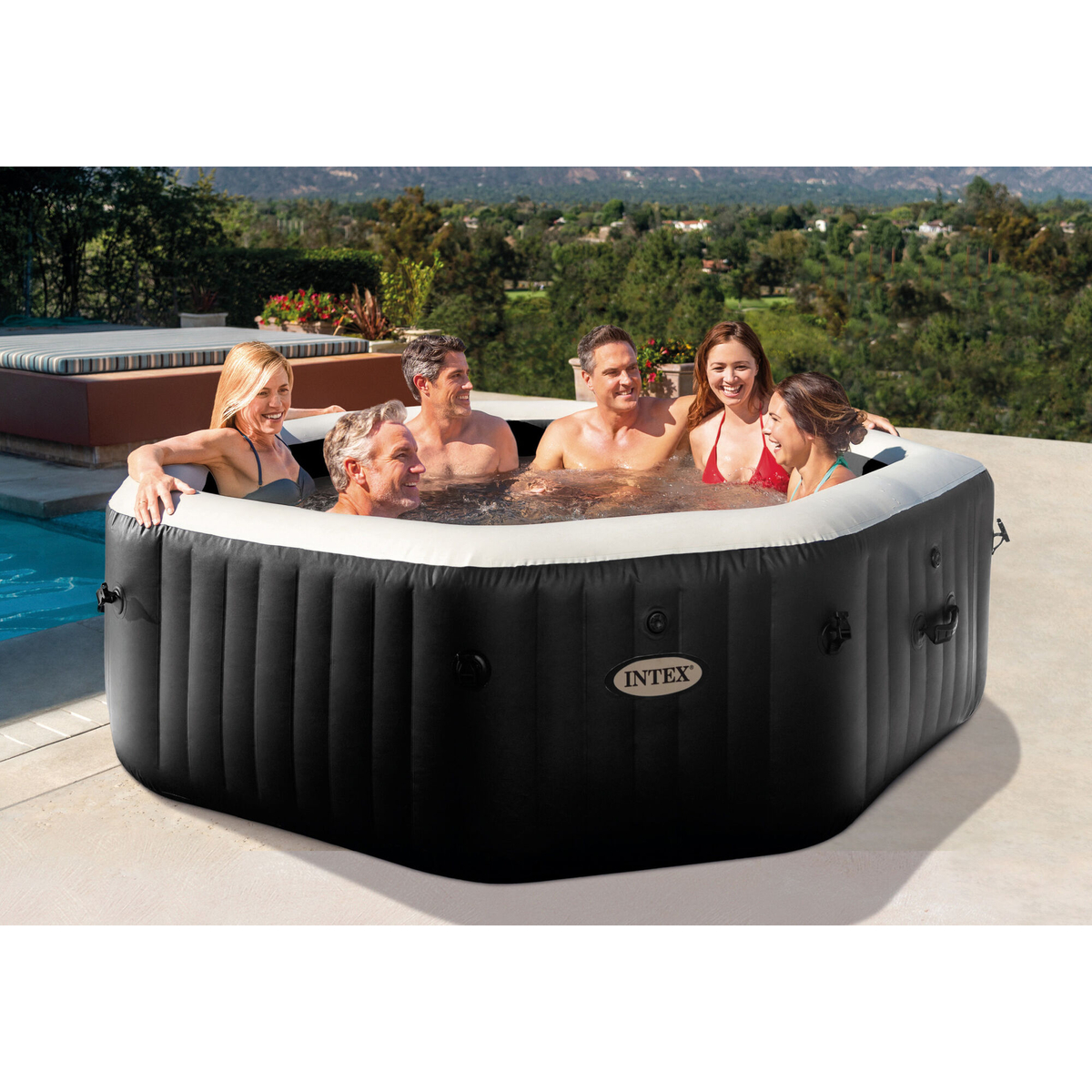 Intex PureSpa Jet & Bubble Deluxe Octagon + HWS + ZWS 6 persoons 