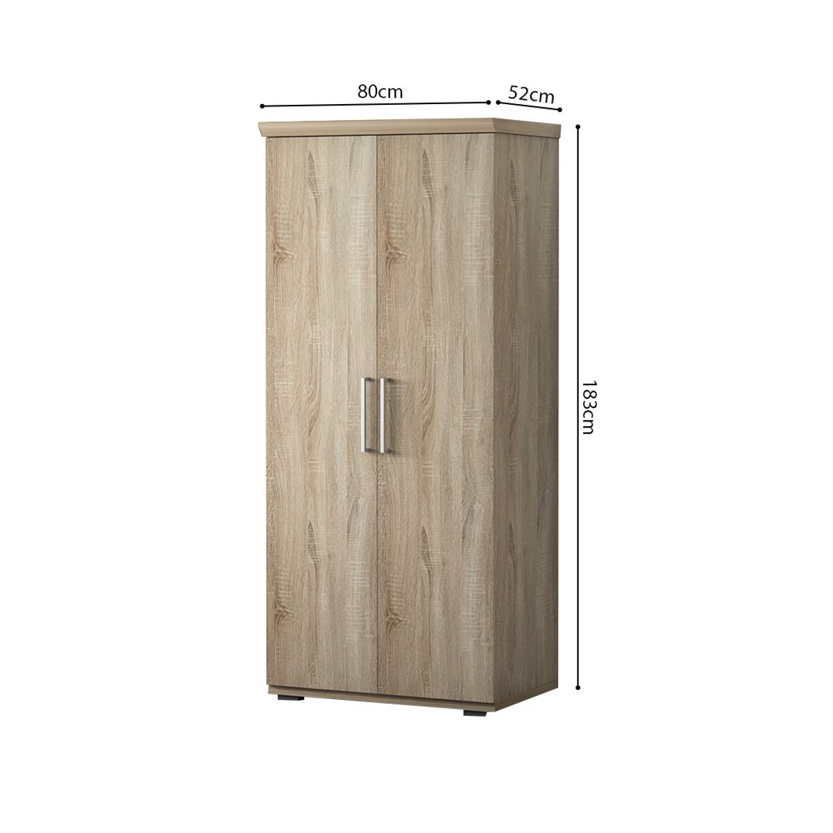 Interiax Kledingkast 'Mila' 2 deuren Sonoma (183x80x52cm)