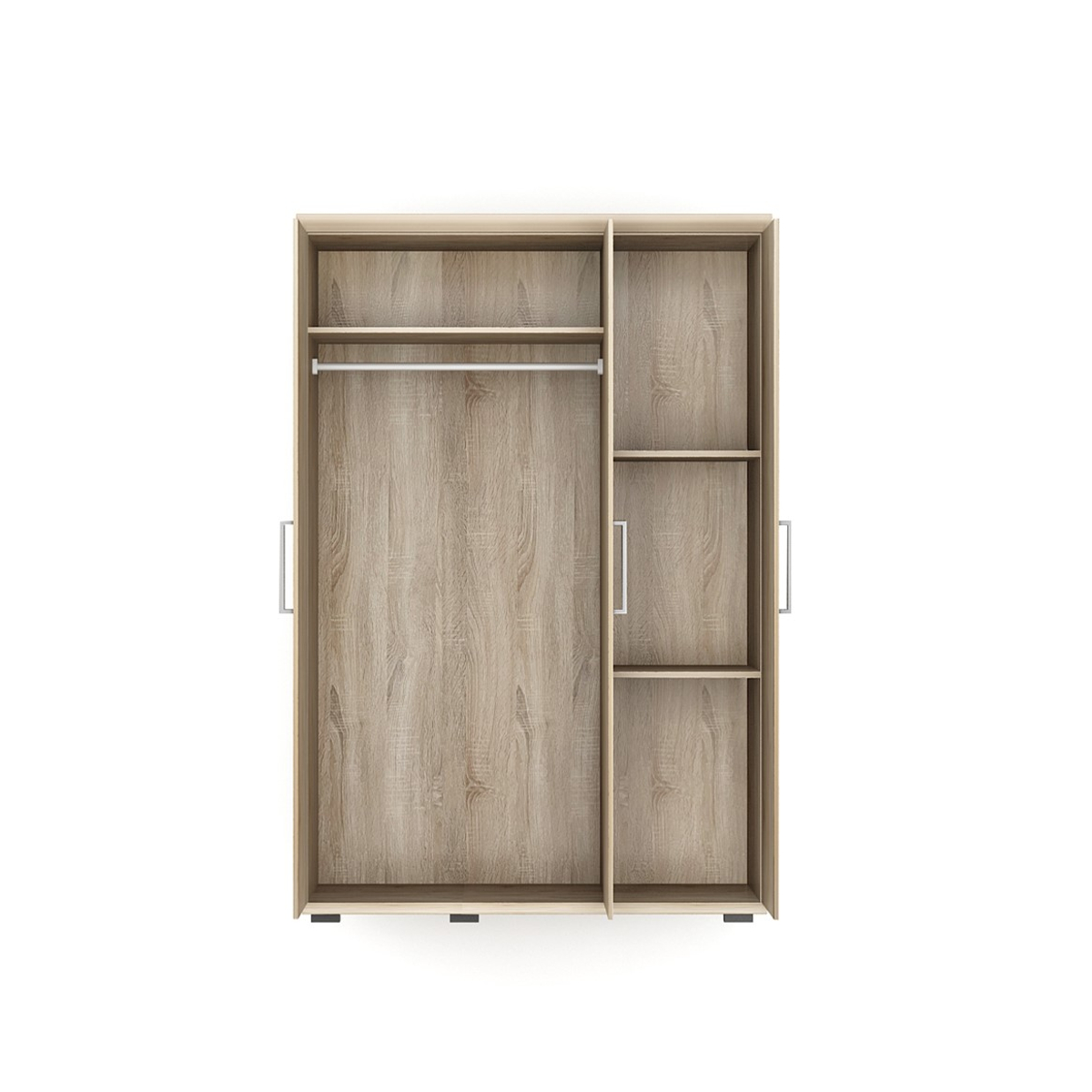 Interiax Kledingkast 'Mila' – 3 Deuren, 1 Hanger & 3 Legplanken | Sonoma Eik | 183x120x52cm