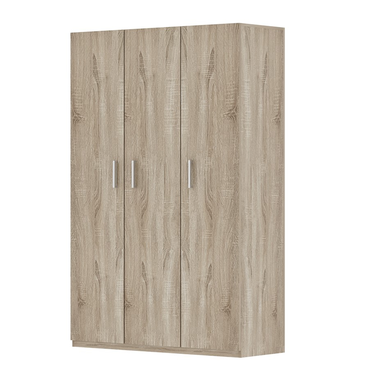 Interiax Opbergkast - Kledingkast 'Mila' - 3 Deuren & 8 Legplanken | Sonoma Eik | 180x120x42 cm