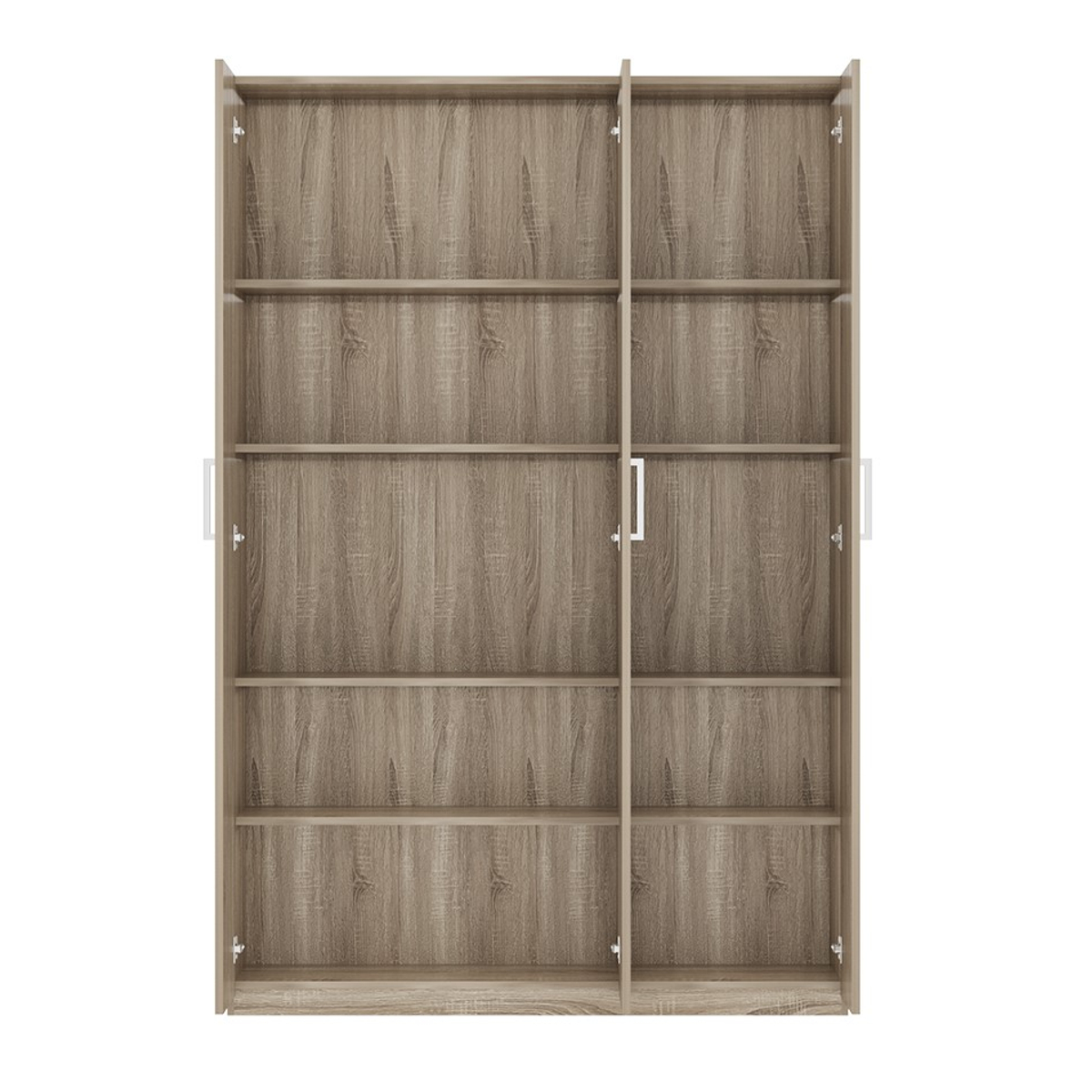 Interiax Opbergkast - Kledingkast 'Mila' - 3 Deuren & 8 Legplanken | Sonoma Eik | 180x120x42 cm