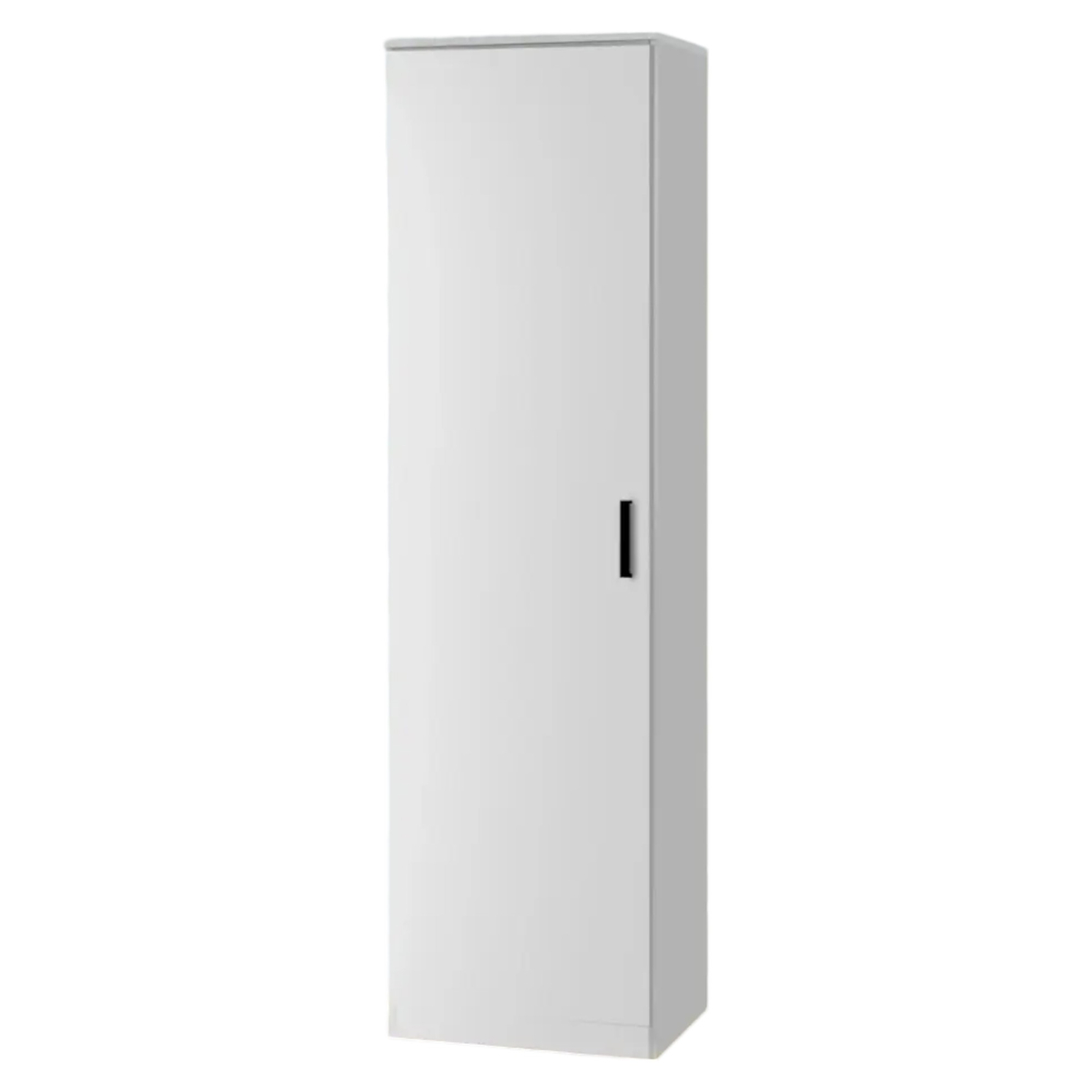 Interiax Opbergkast - Kledingkast 'Lucas' - 1 Deur & 4 Legplanken | Wit | 184x50x52 cm