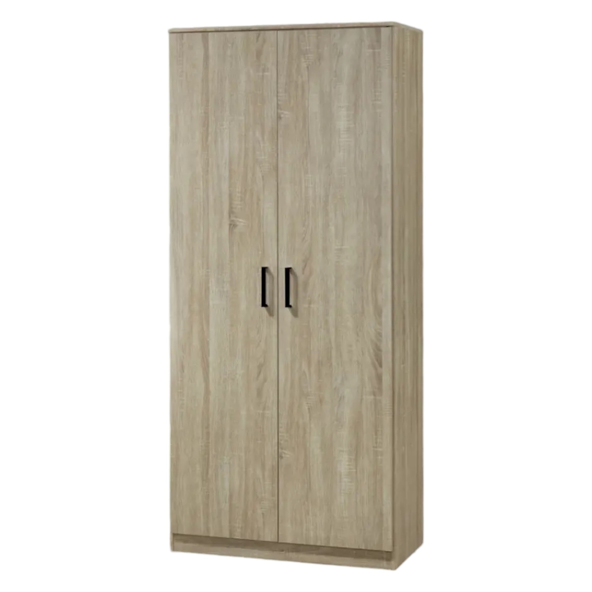 Interiax Opbergkast - Kledingkast 'Lucas' - 2 Deuren, 1 Hanger & 2 Legplanken | Sonoma Eik | 184x80x42 cm