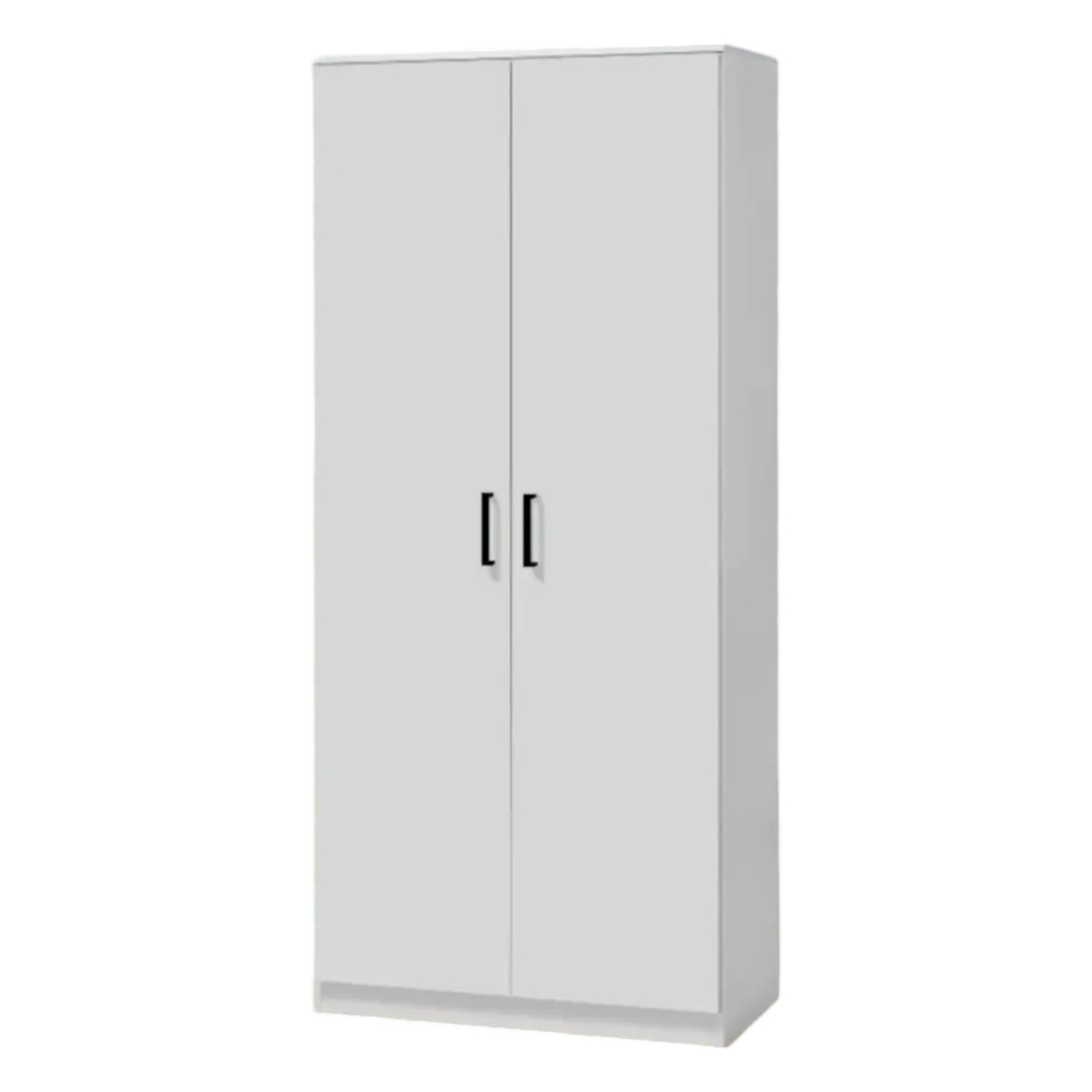 Interiax Opbergkast - Kledingkast 'Lucas' - 2 Deuren, 1 Hanger & 2 Legplanken | Wit | 184x80x52 cm