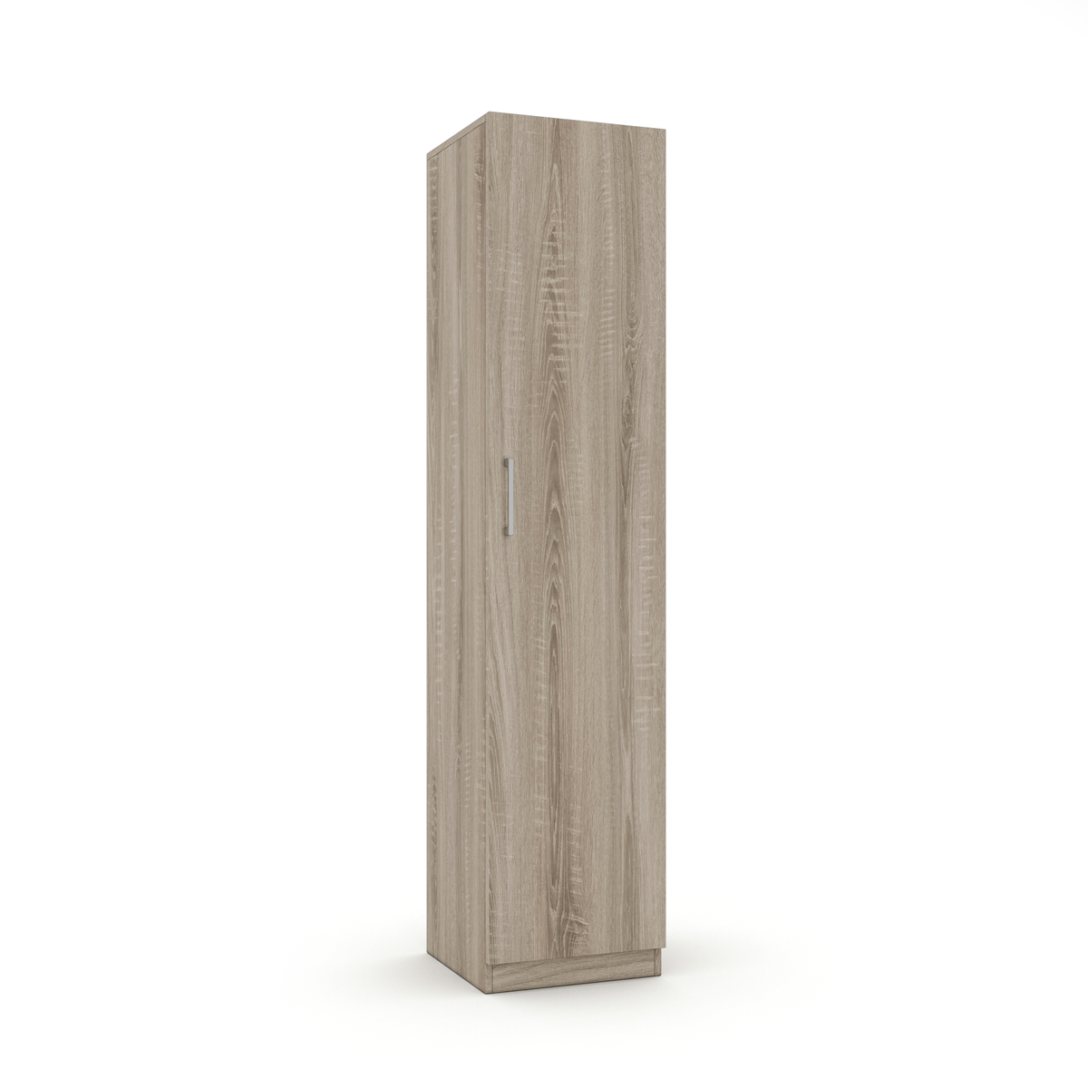 Interiax Opbergkast - Kledingkast 'Mila' - 1 Deur & 4 Legplanken | Sonoma Eik | 180x40x42 cm