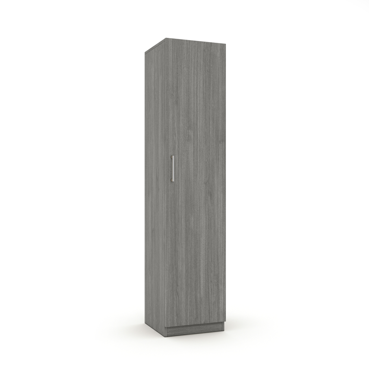 Interiax Opbergkast - Kledingkast 'Mila' - 1 Deur & 4 Legplanken | Grijze Eik | 180x40x42 cm