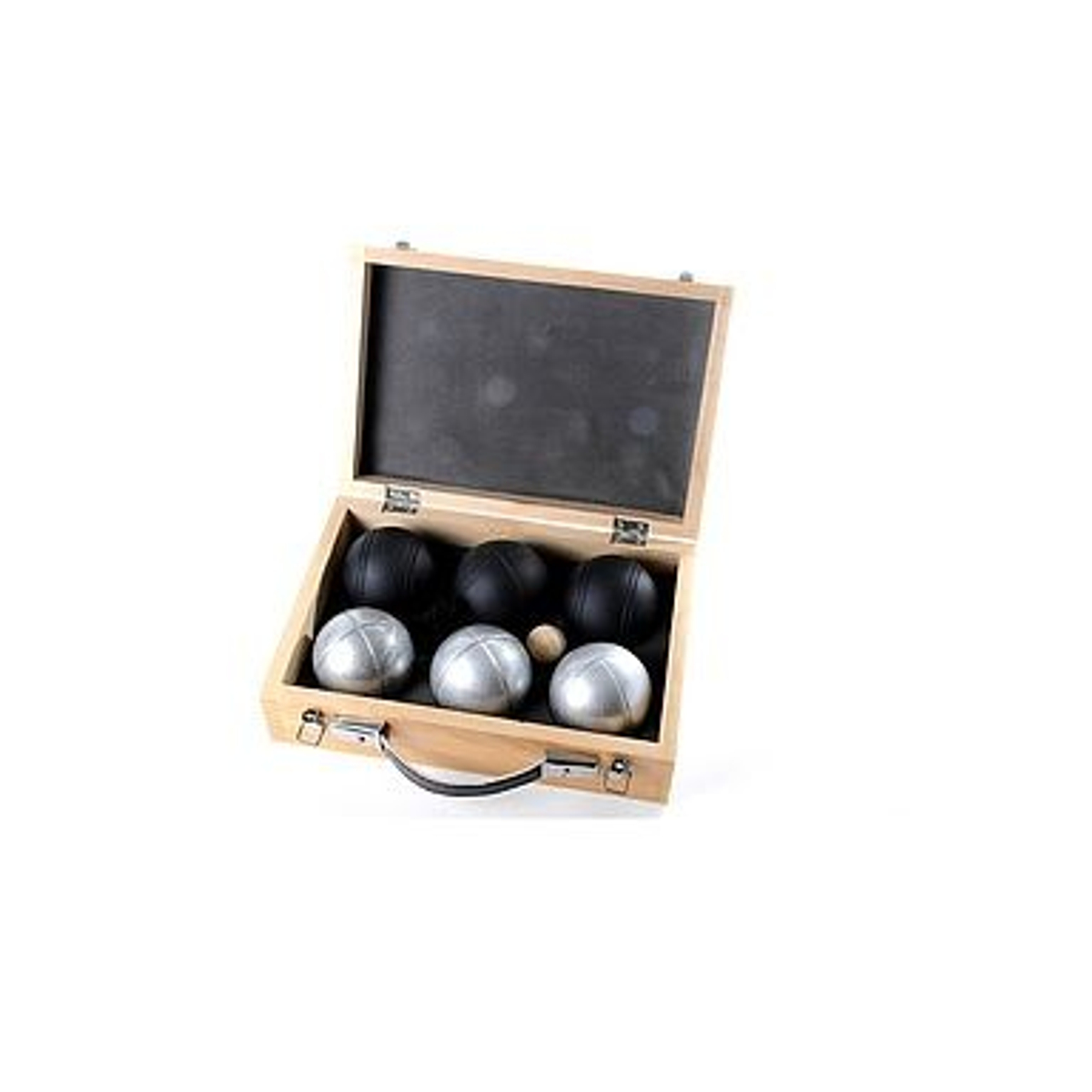 Jeu De Boule 6 ballen (3 zwart/3 grijs) in luxe kist