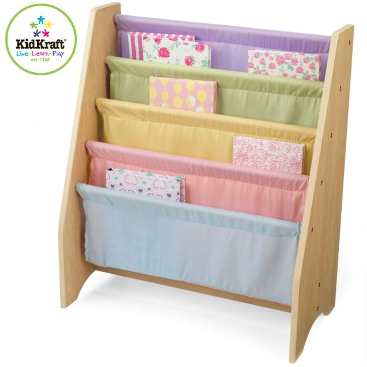 Kidkraft Schuin Boekenrek in Pastelkleuren