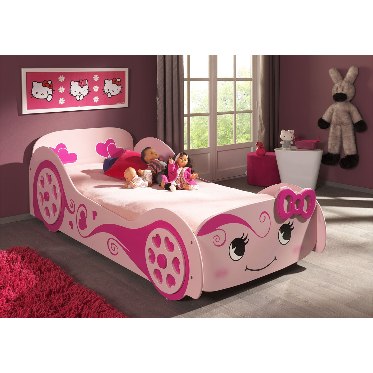 Love Autobed - Roze -Kinderbed