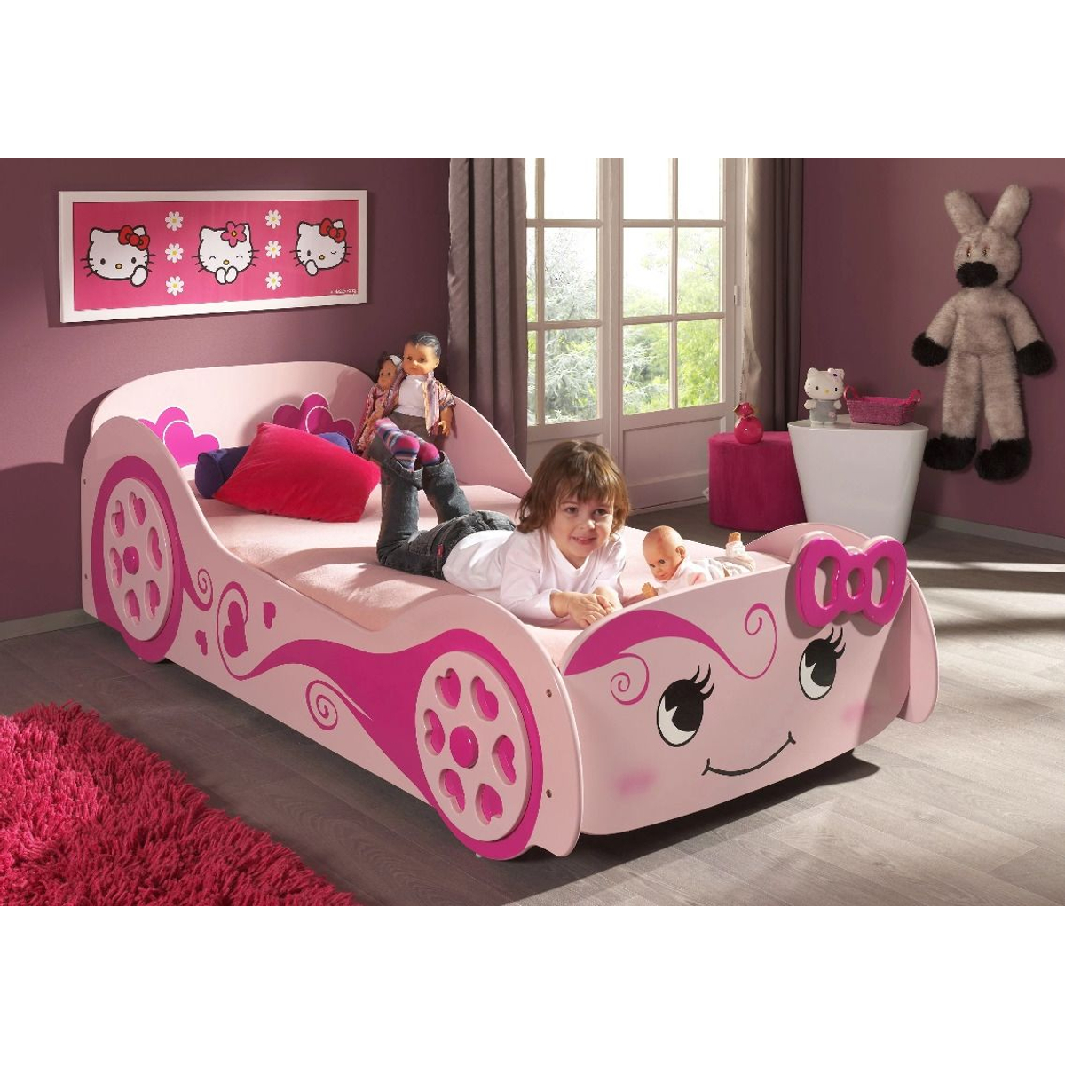 Love Autobed - Roze -Kinderbed