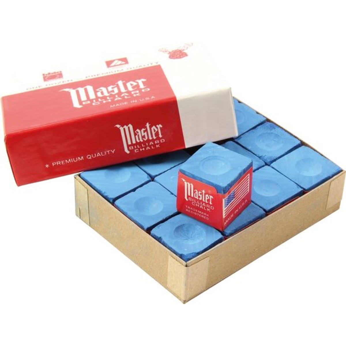 Master biljart krijt sky blue 12 stuks
