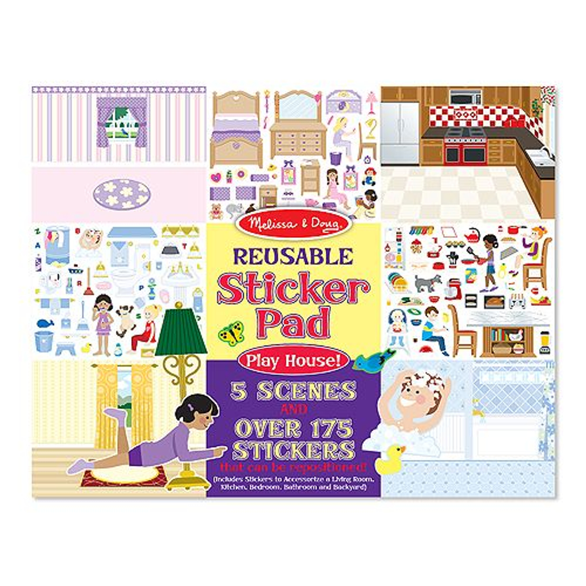 Melissa & Doug - Groot herbruikbaar Stickerboek - Play House