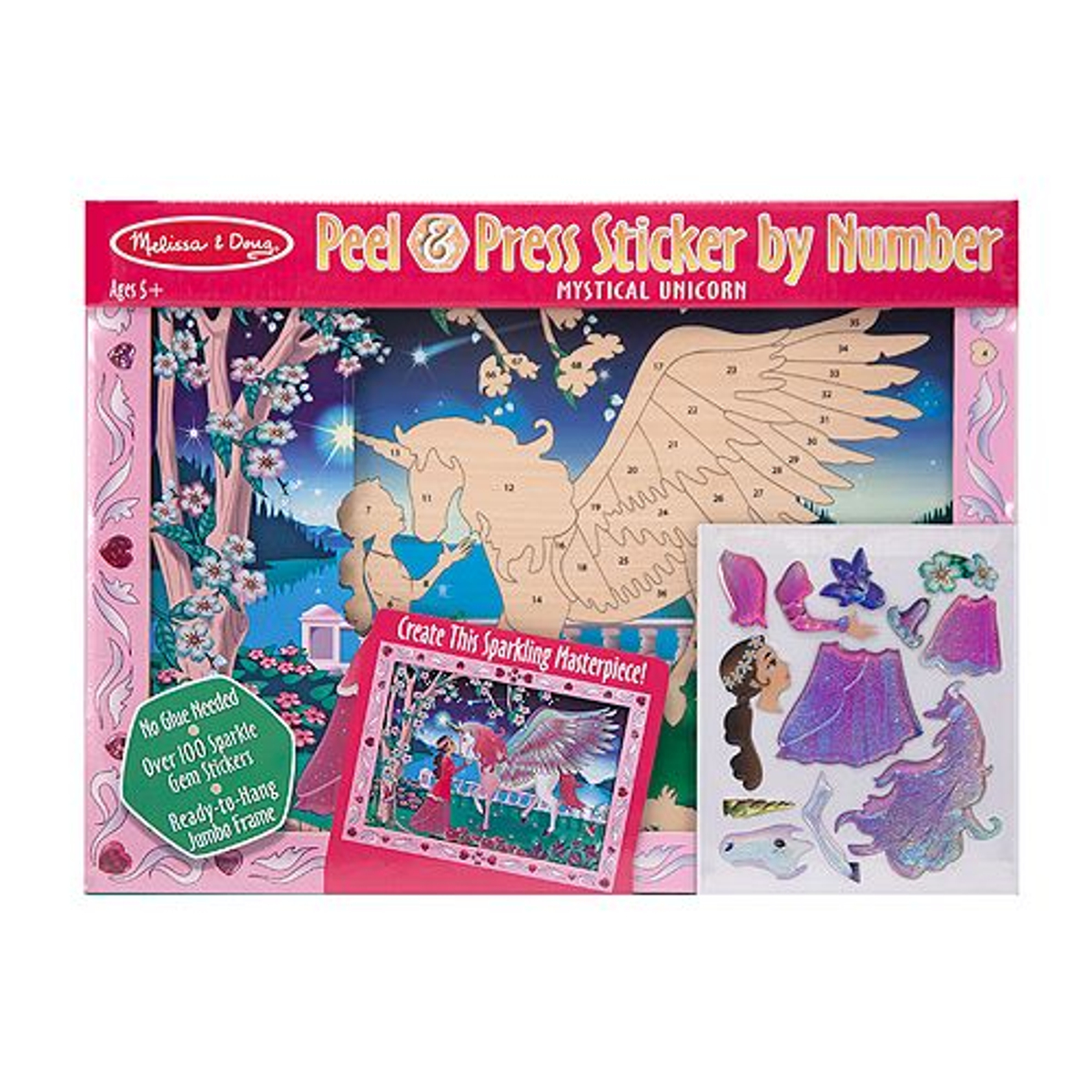 Melissa & Doug - Peel & Press Sticker met nummertjes - Eenhoorn