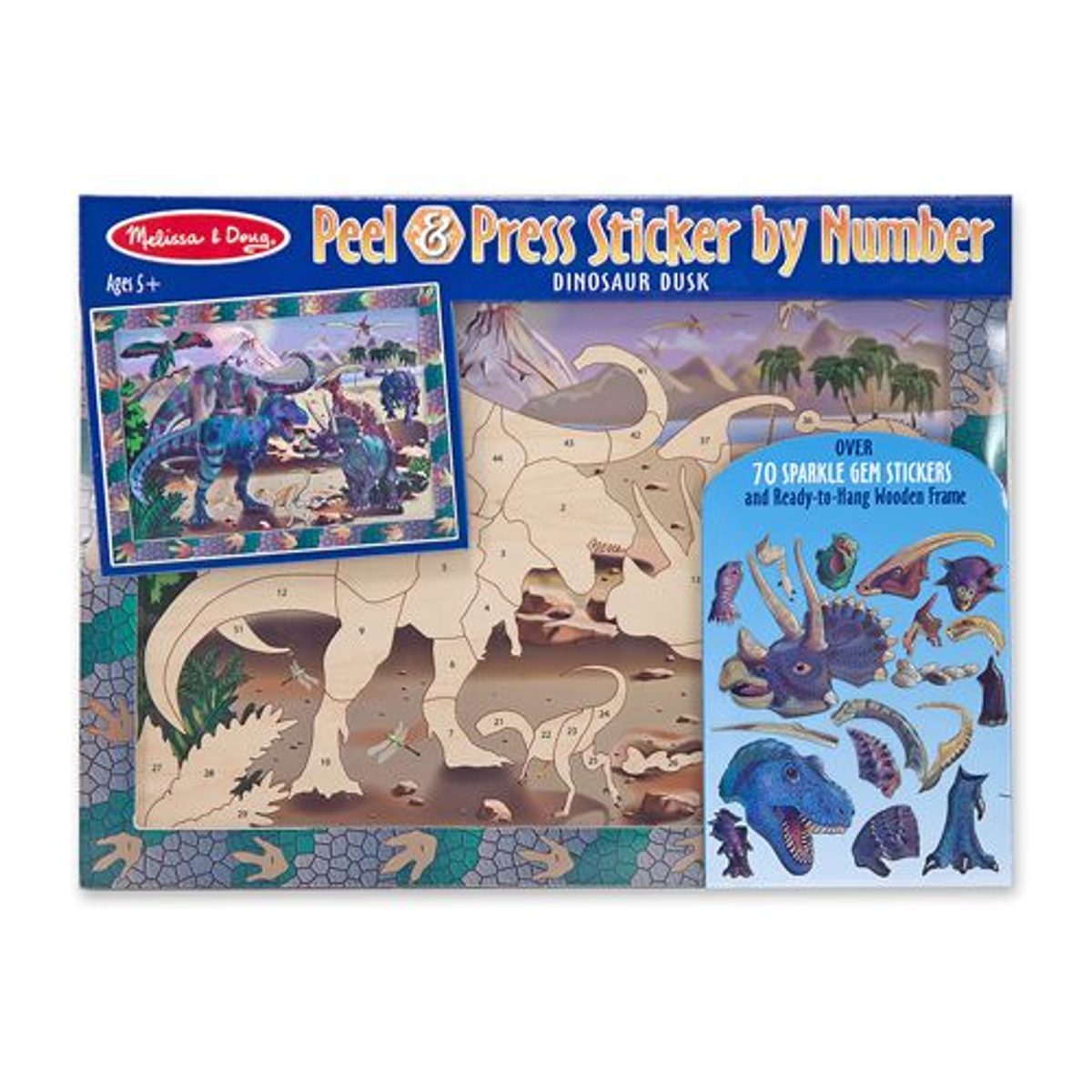 Melissa & Doug - Peel & Press Sticker met nummertjes - Dinosaurus