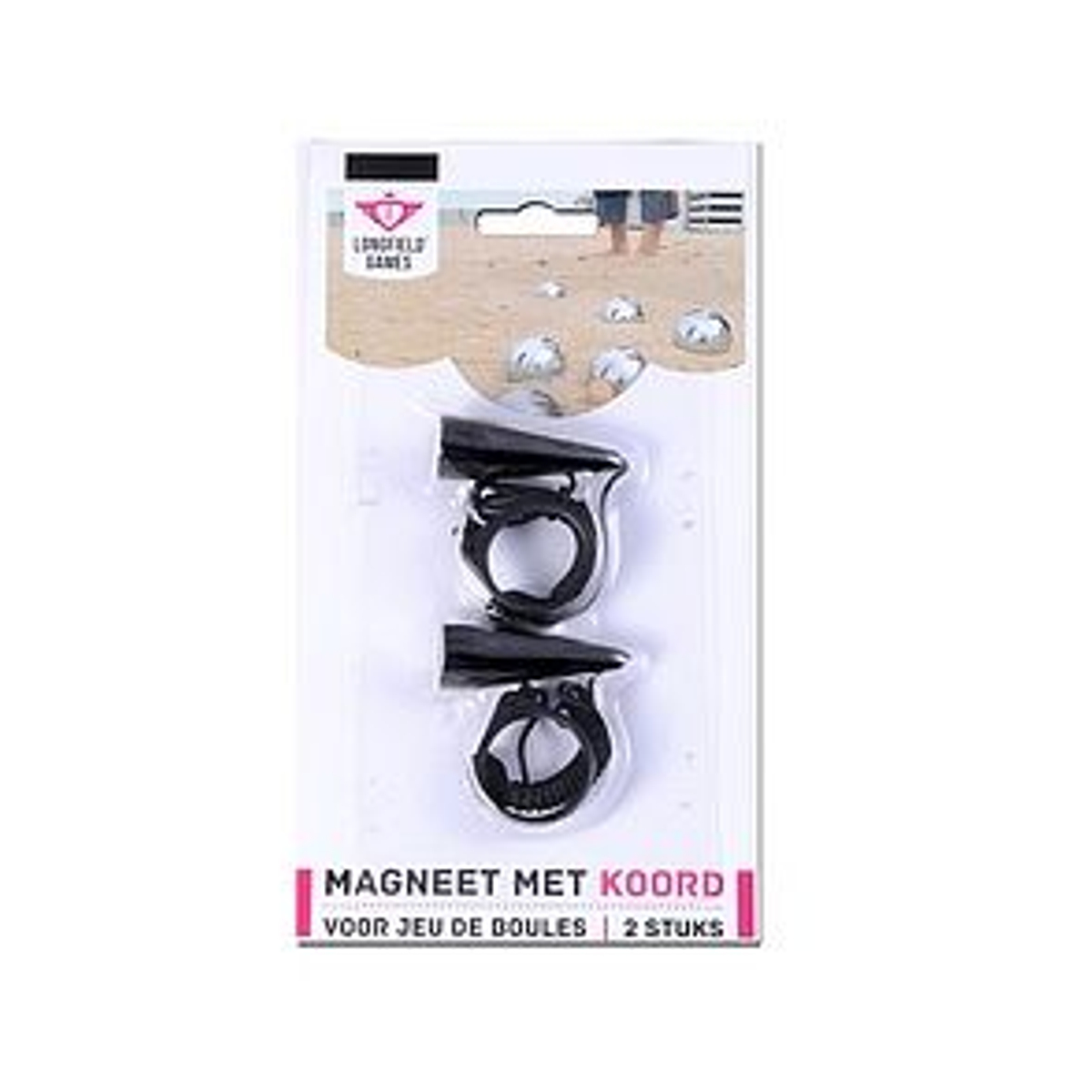 Metaal Magneet met touw (per 2 op blister)