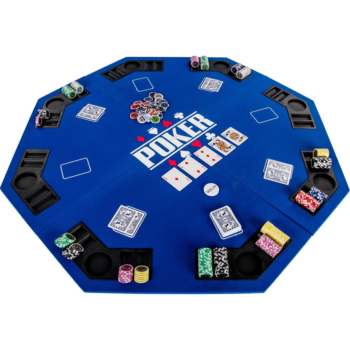 NORTH Pokertafel 8-hoekig 122cm, Blauw