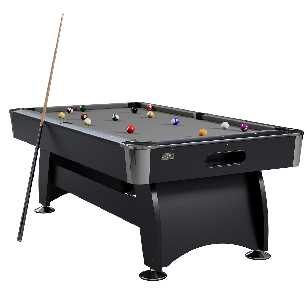 NORTH Gardone Pooltafel Zwart/Grijs 8FT