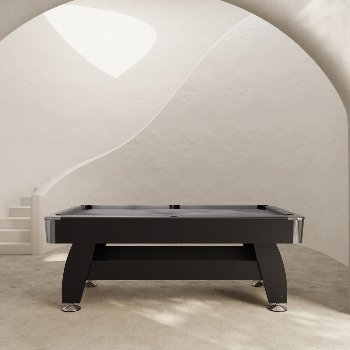 NORTH Gardone Pooltafel Zwart/Grijs 7FT