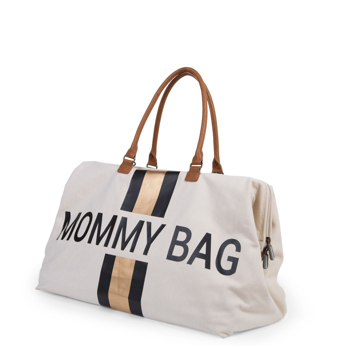 Childhome Mommy Bag Verzorgingstas - Ecru Strepen Zwart/Goud
