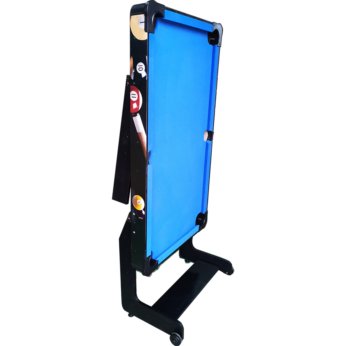 TopTable Fun Fold-Up Pool Table Wood/Blue 5FT