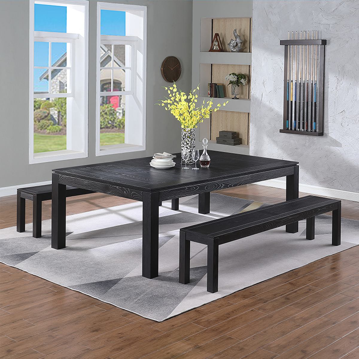 Top Table Lexor Pooltafel Dinner Design Black-Oak 8FT