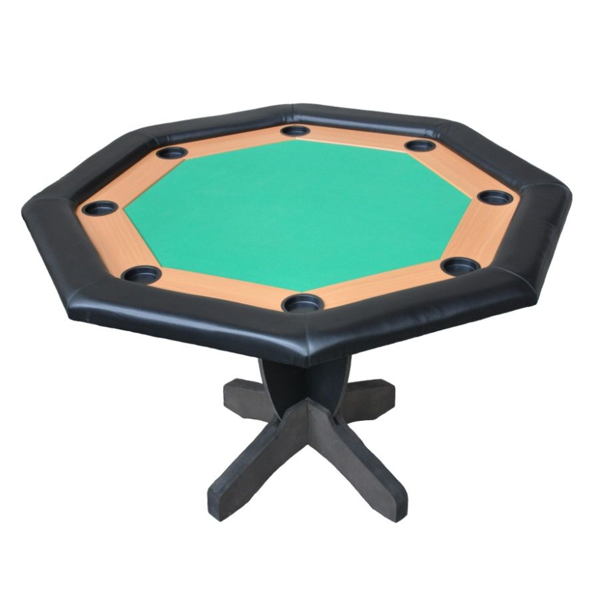 Pokertafel 8-hoekig groen 8 personen