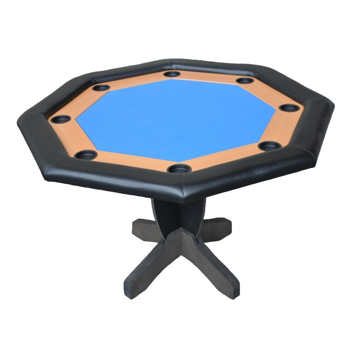 Pokertafel 8-hoekig blauw 8 personen