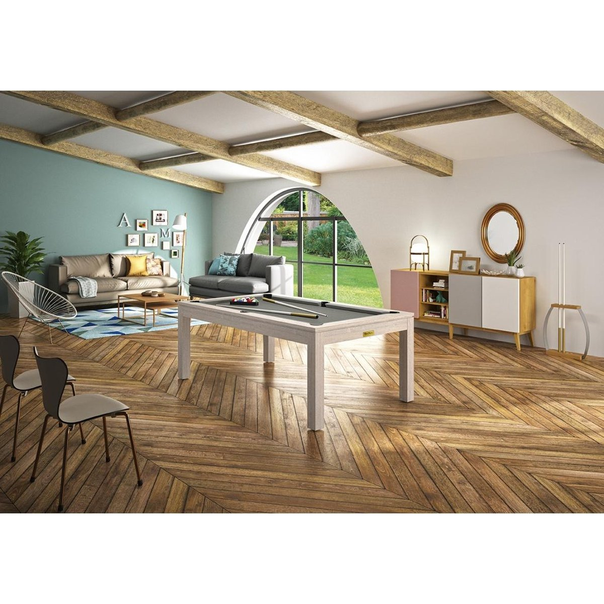 René Pierre Charme Pooltafel Oslo met Leisteen