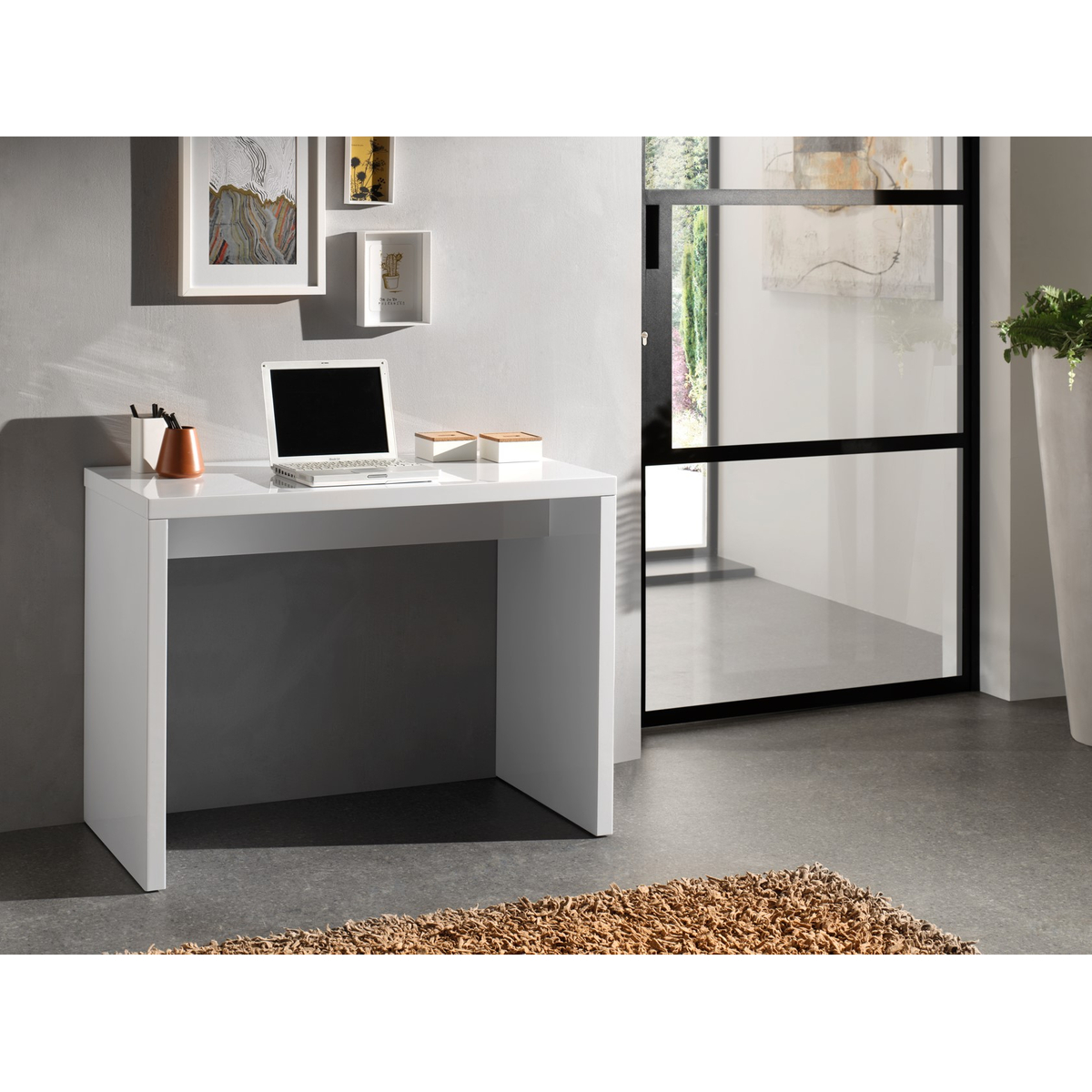 Bureau 'Arnaud' Hoogglans Wit H75 x B100 x D50 cm