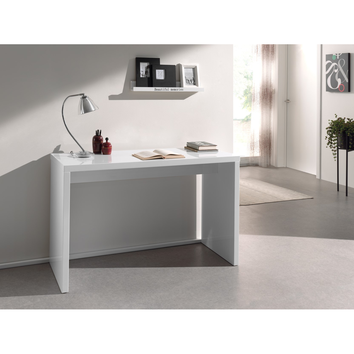 Bureau 'Arnaud' Hoogglans Wit H75 x B120 x D50 cm