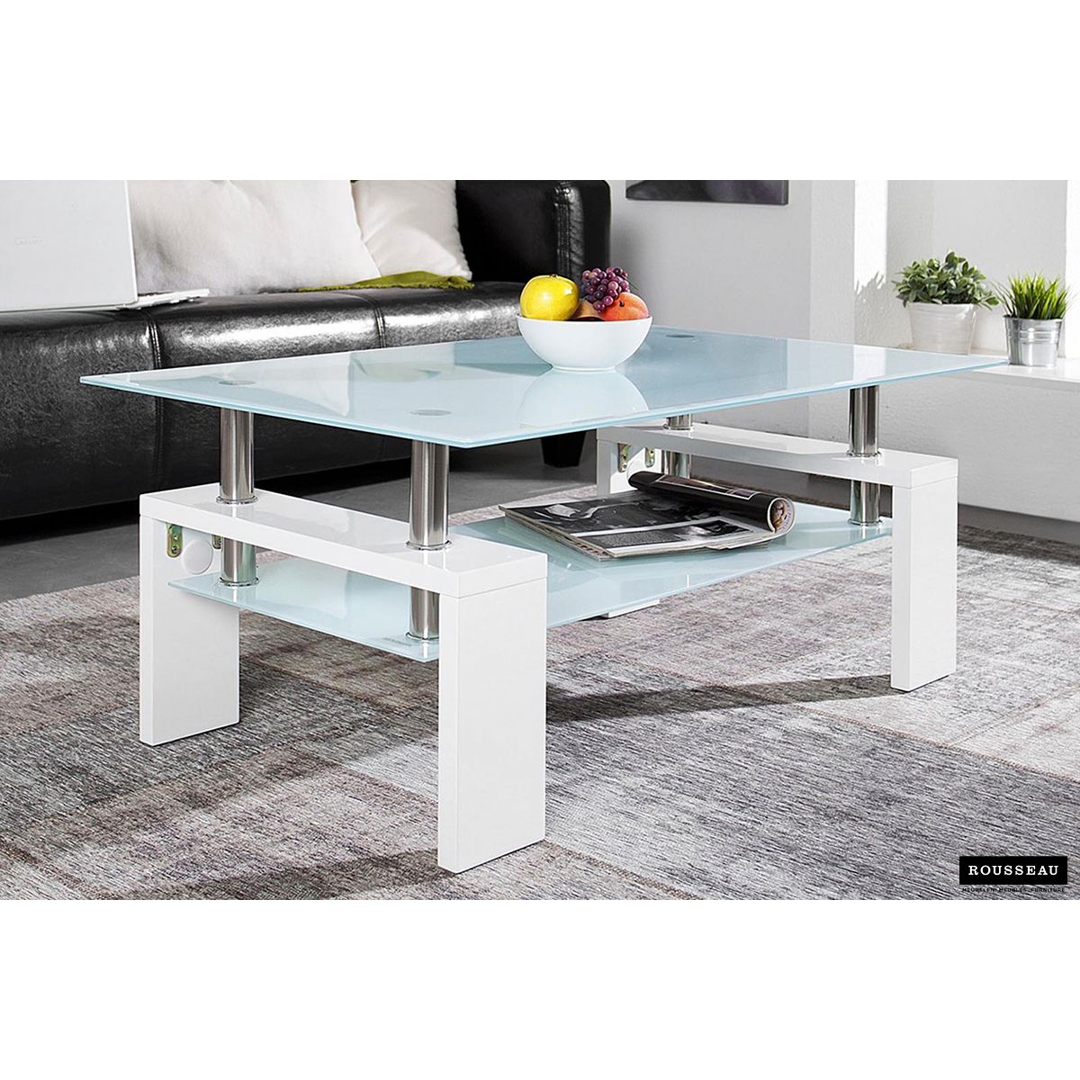 Salontafel Alana Rechthoekig Hoogglans wit