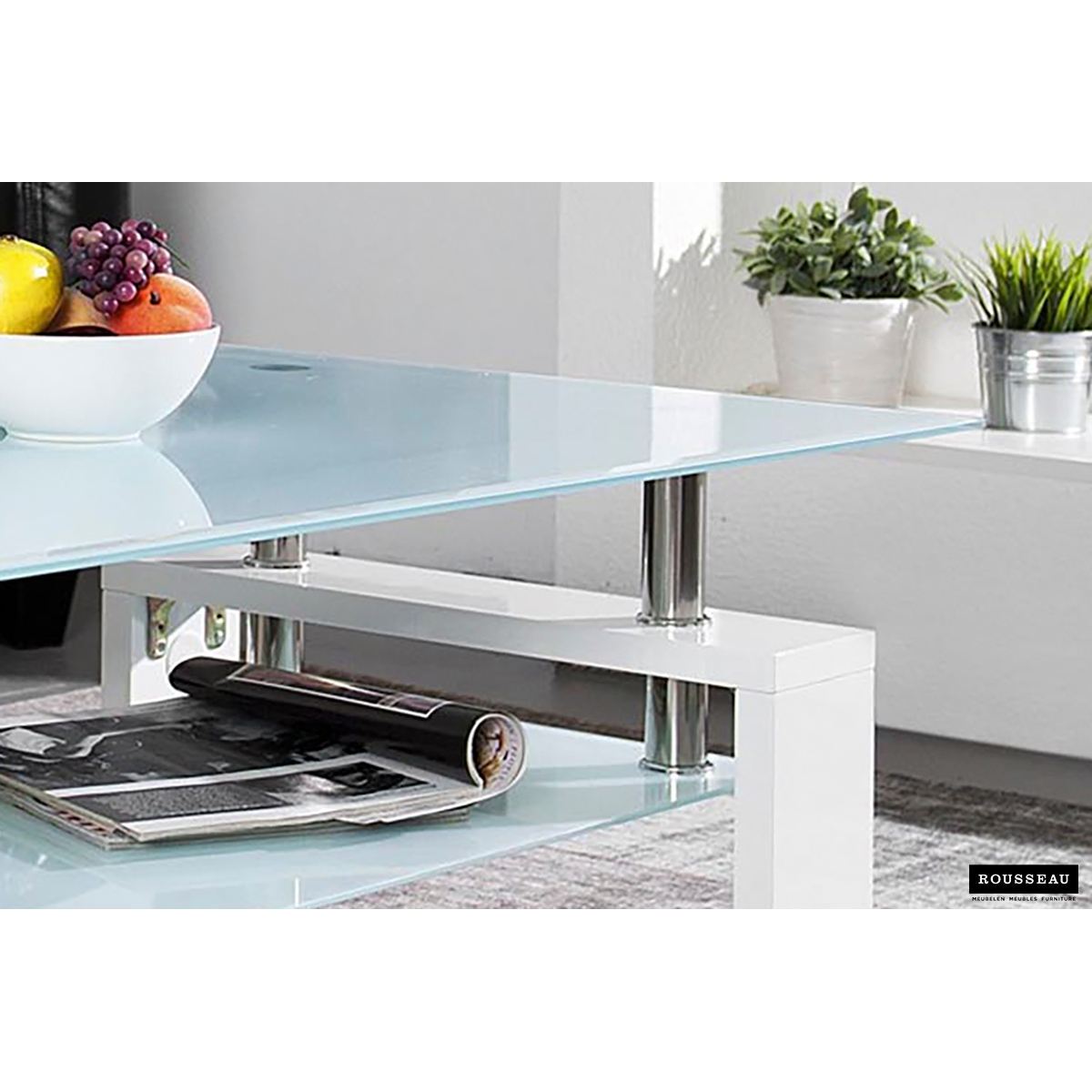 Salontafel Alana Rechthoekig Hoogglans wit