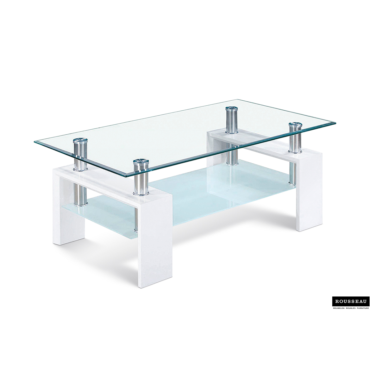 Salontafel Alana Rechthoekig Hoogglans wit