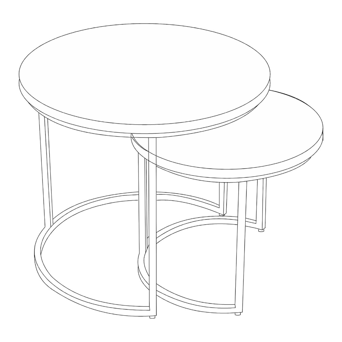 Bijzettafel Linus 2 Delig