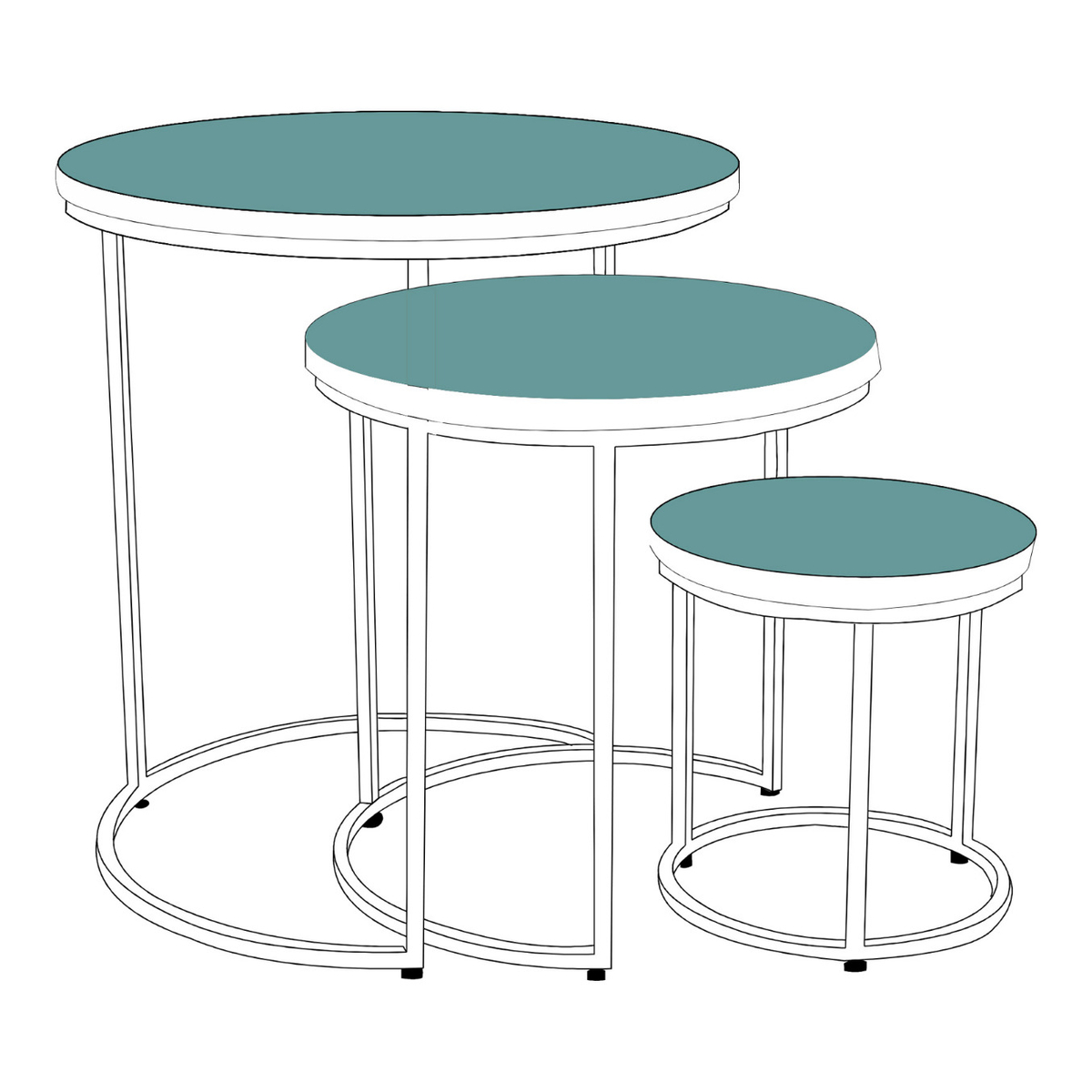 Bijzettafel Leo 3 Delig