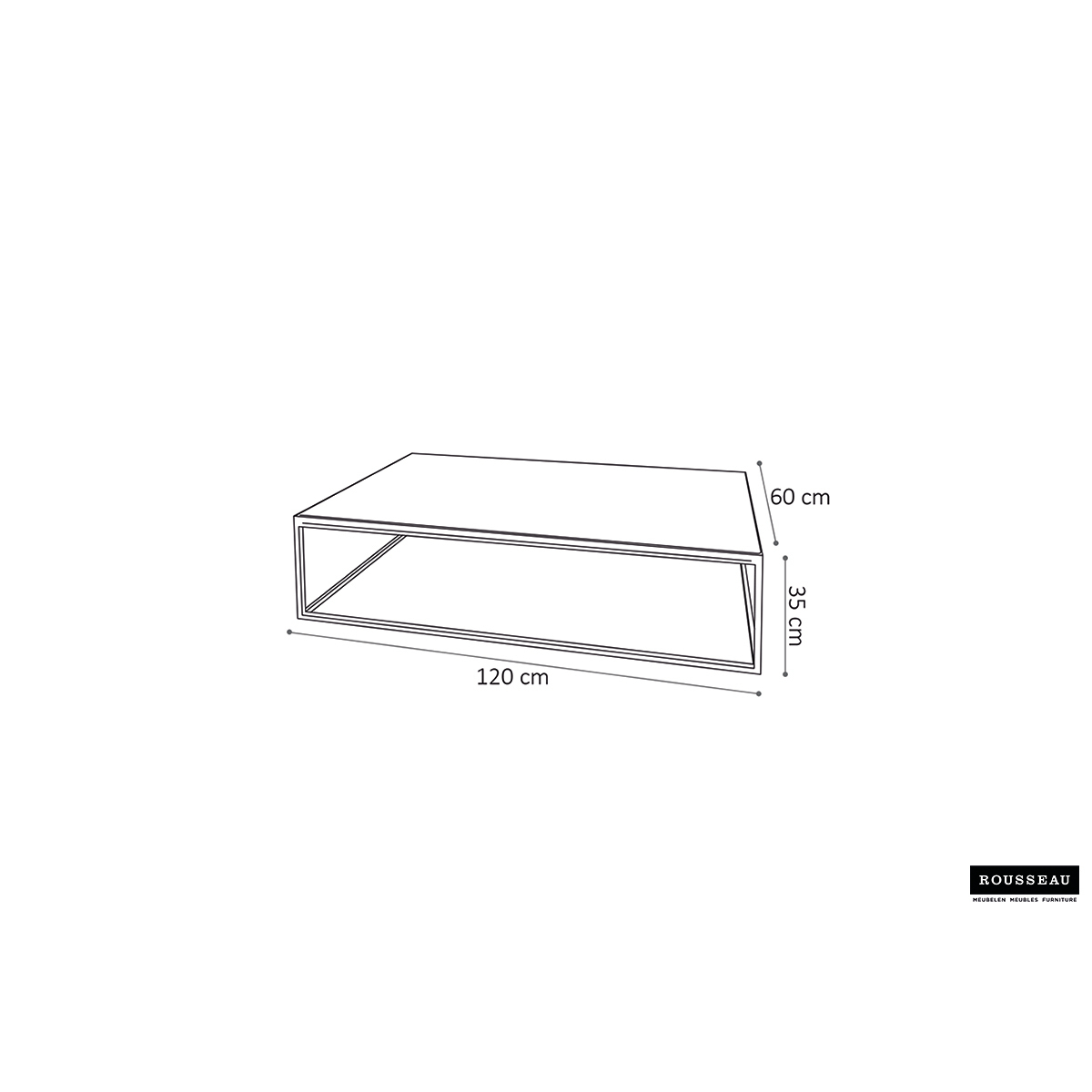 Salontafel Madeira Mangolia Rechthoekig (35x120x60cm)