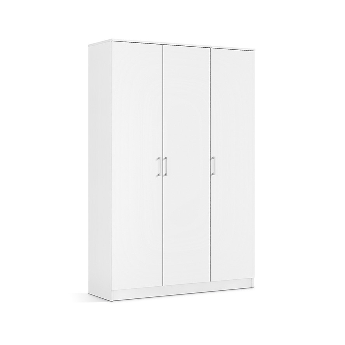 Interiax Kledingkast 'Amelie' – 3 Deuren, 1 Hanger & 4 Legplanken | Wit | 180x120x54 cm